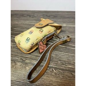 Vintage Dooney&Bourke Coated Canvas Monogram Wristlet